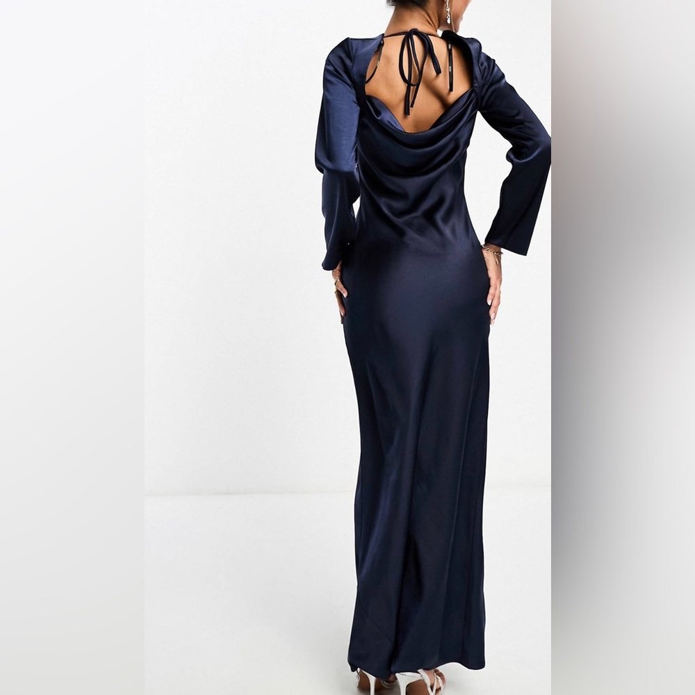 ASOS Satin Maxi Dress/Dark Navy